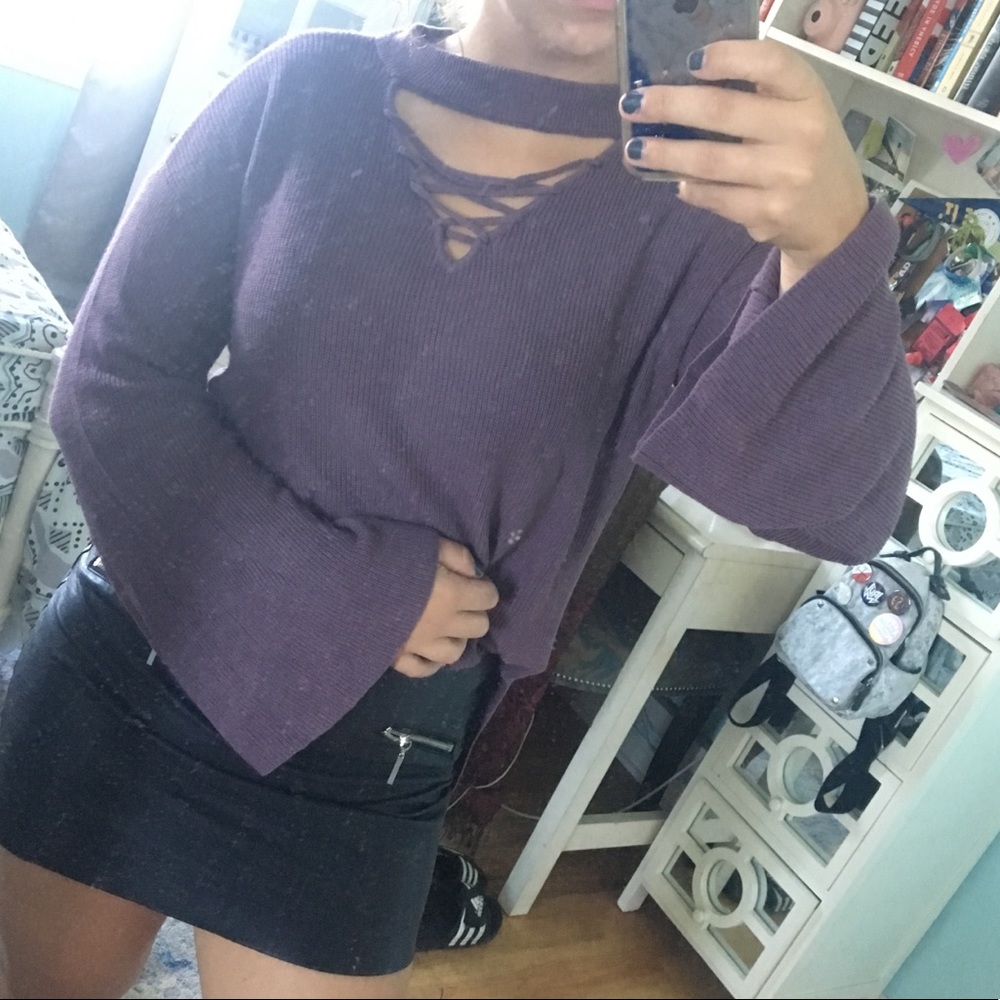 Boho Purple Sweater